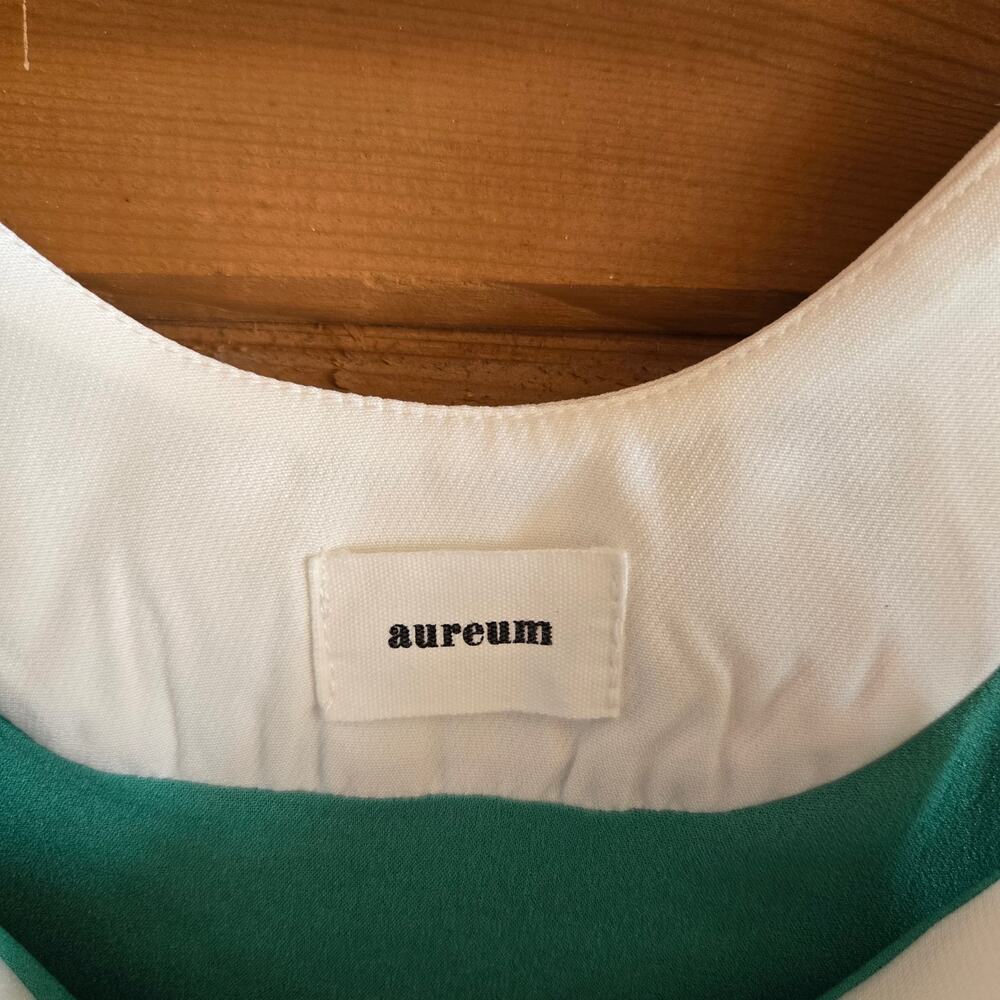 Aureum Mod Mini Dress Scallop Green White Gameday M Retro Beachy Pinup Summer - Picture 4 of 7